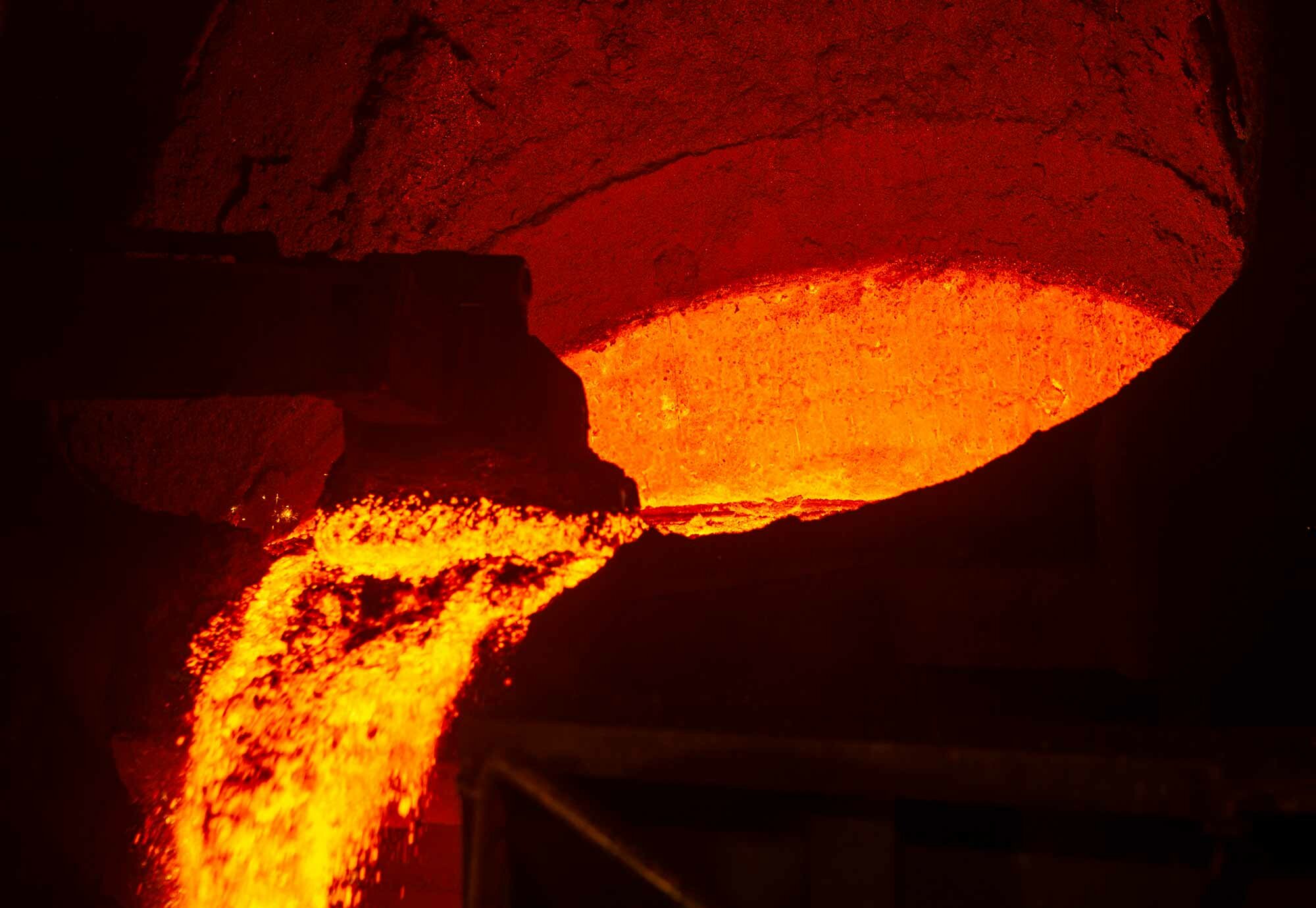 Flüssigphase von Metall