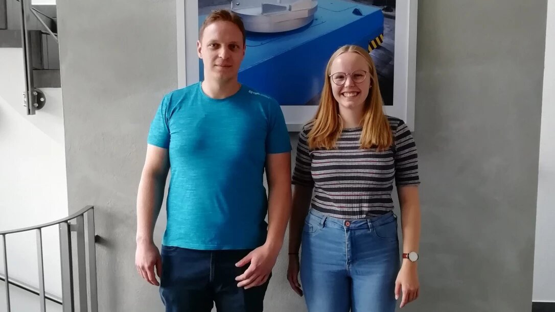 Azubi Annika Schumacher and Sebastian Sauer 
