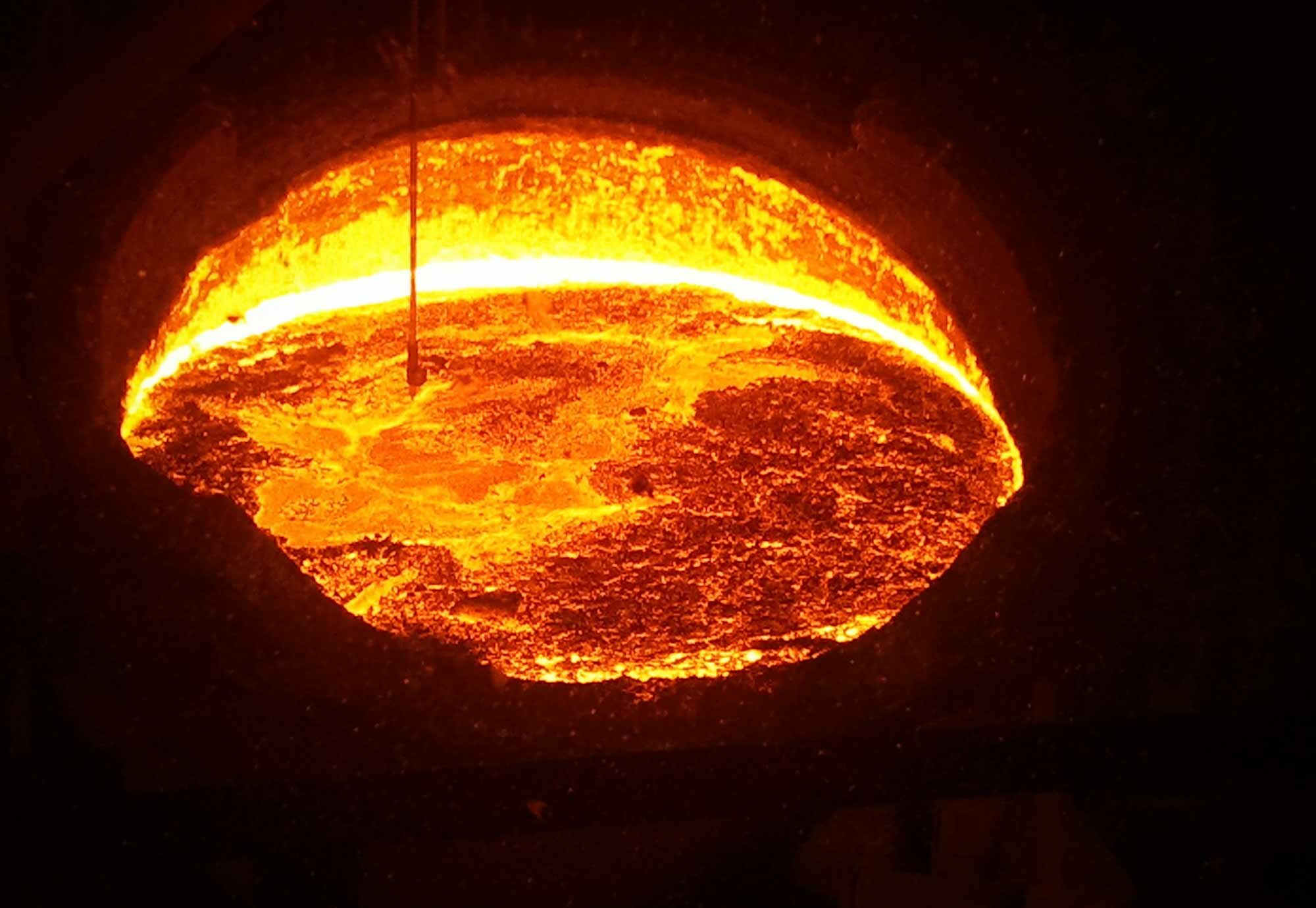 Flüssigphase von Metall