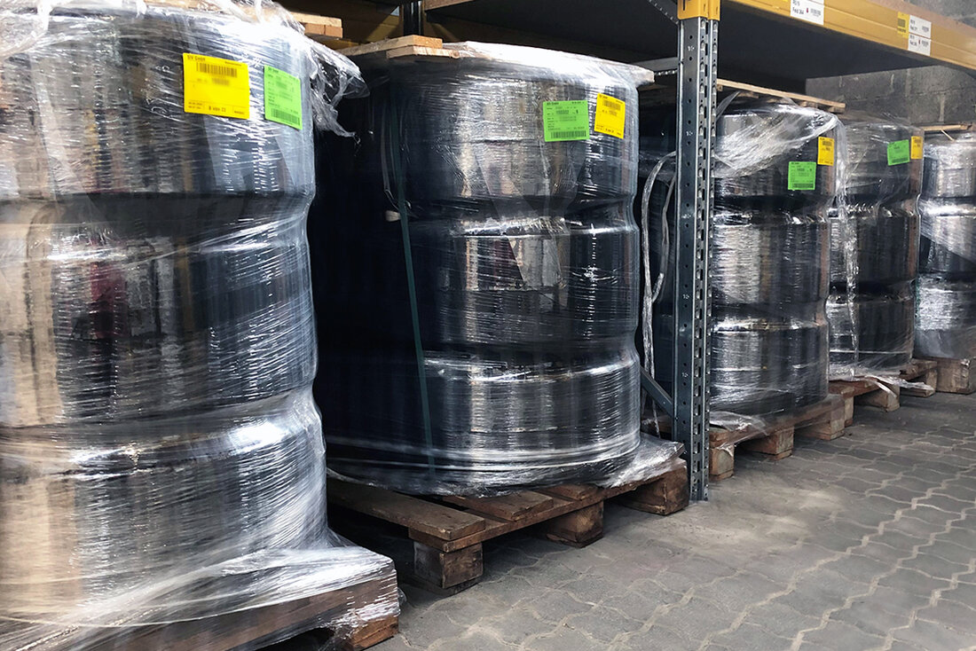 Spare parts warehouse of solid rubber tires