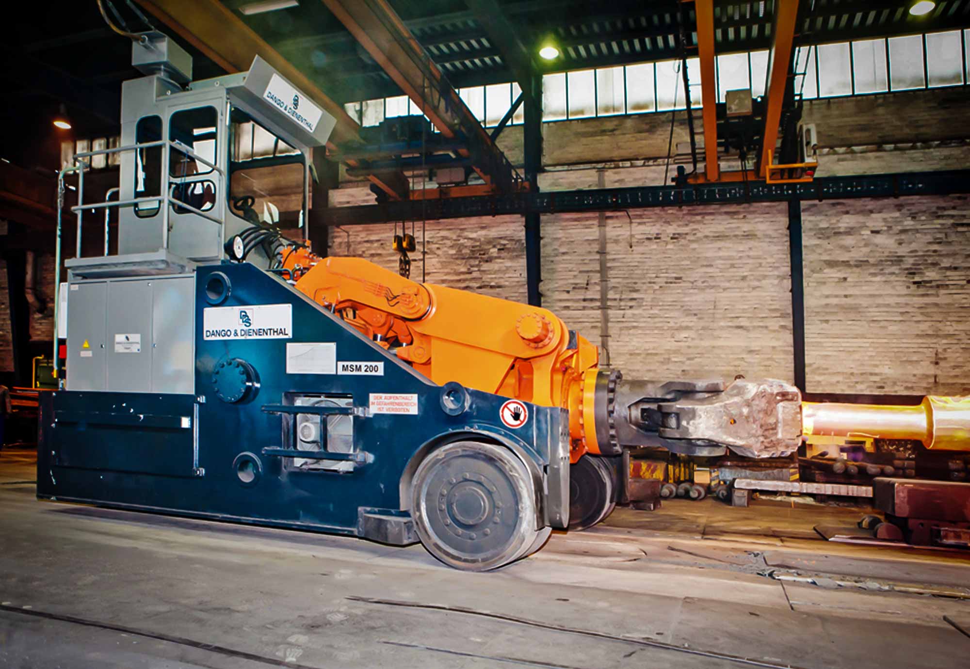 Mobile forging manipulator in use